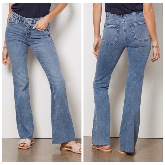 Good American Denim - Good American Good Legs Flare Jeans Indigo330 Button Fly 6 28 x 32 70s Hippie